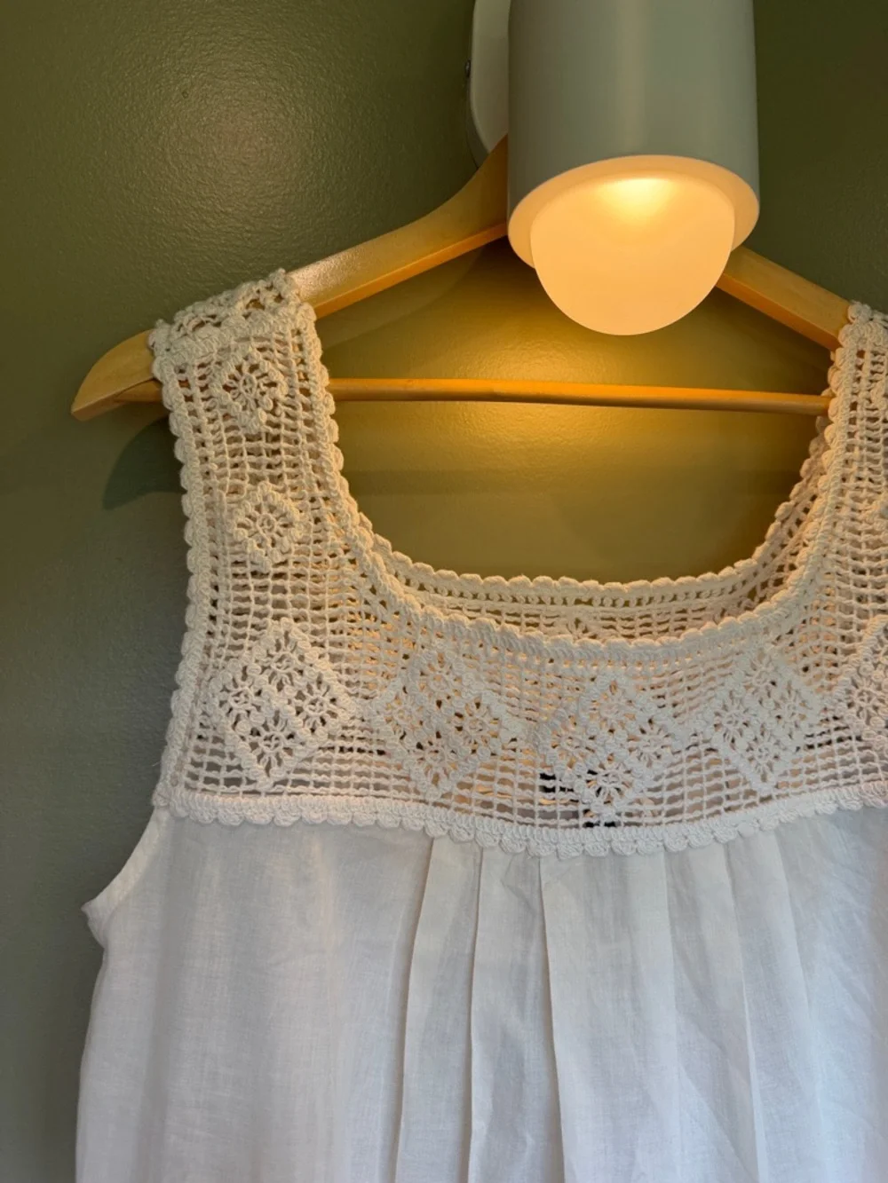 J. Crew White Crochet Yoke Cotton dress or coverup